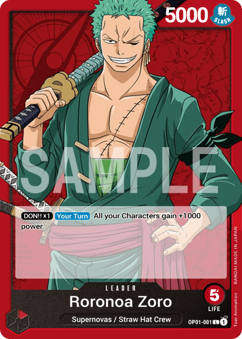 Roronoa Zoro -ROMANCE DAWN- [OP01] Leader Card V1